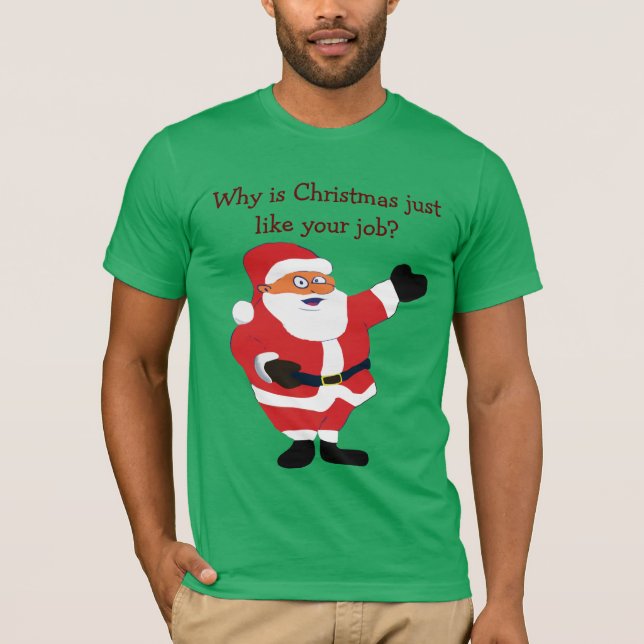 Weihnachtsmann Weihnachtsmann Büro Humor Witziger  T-Shirt (Vorderseite)