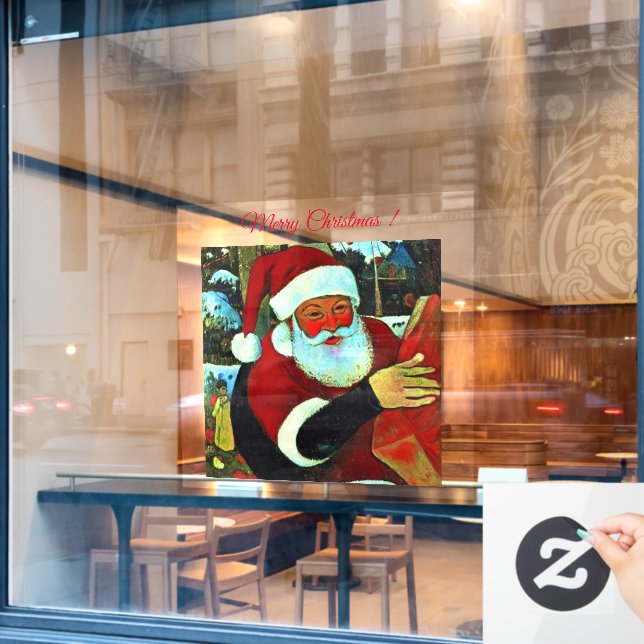 Weihnachtsmann / Weihnachtsmann Fensteraufkleber (Café-Fenster)