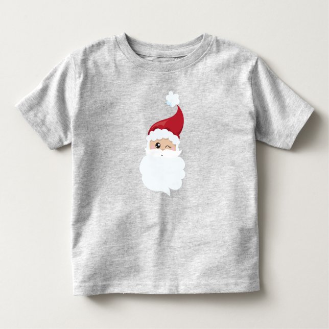 Weihnachtsmann, Weihnachtsmannmütze, Winking Santa Kleinkind T-shirt (Vorderseite)