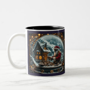 Weihnachtsmann-Werkstatt Zweifarbige Tasse