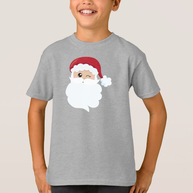 Weihnachtsmann, Winking Santa, Weihnachtsmannmütze T-Shirt (Vorderseite)