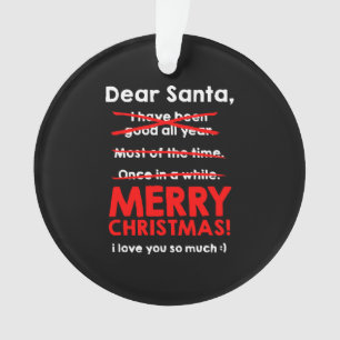 Weihnachtsmann wünscht Weihnachtsgeschenke Ornament