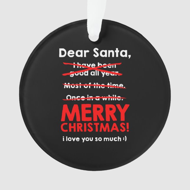 Weihnachtsmann wünscht Weihnachtsgeschenke Ornament (Vorderseite)