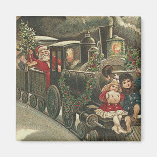 Weihnachtsmann-Zug Stechpalmen-Girlande Kinder Magnet