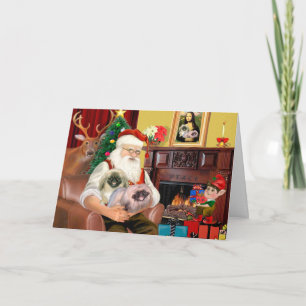 Weihnachtsmann Zuhause - Pekingese (R) - Weihnacht Feiertagskarte