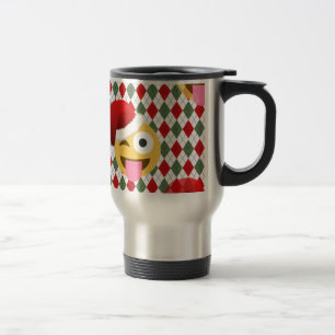 weihnachtsmann zwinker emoji reisebecher