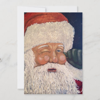 Weihnachtsmann zwinkert feiertagskarte