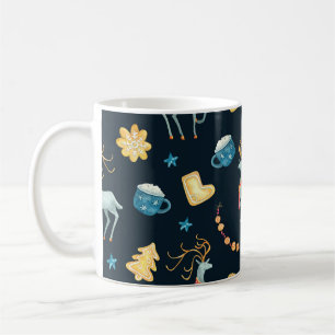 Weihnachtsmänner: Aquarellfarbenes nahtloses Muste Kaffeetasse