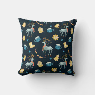 Weihnachtsmänner: Aquarellfarbenes nahtloses Muste Kissen