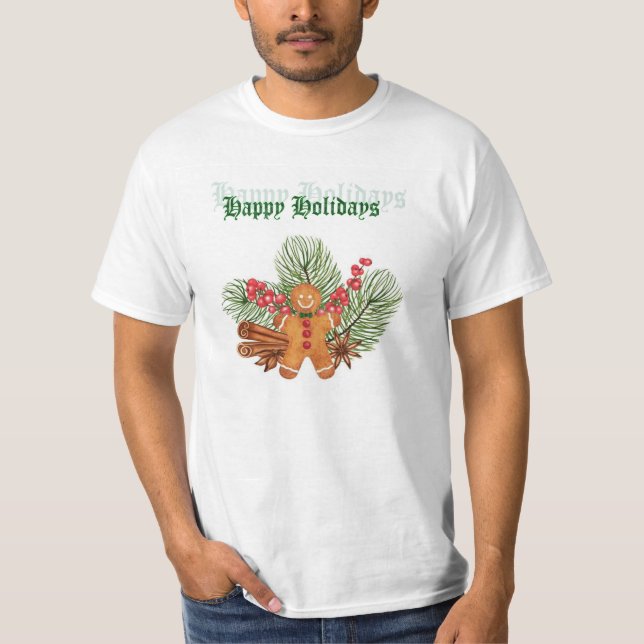 Weihnachtsmänner aus Lebkuchen T-Shirt (Vorderseite)