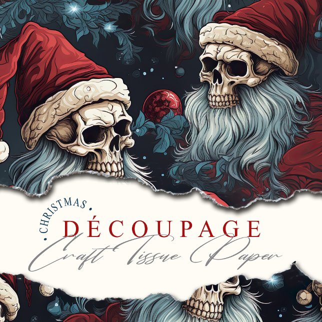 Weihnachtsmänner in Hats Gotische Weihnachtsfeiert Seidenpapier (Have an alternative Gothmas this Christmas wit this fabulous tissue paper suitable for goth crafts.)