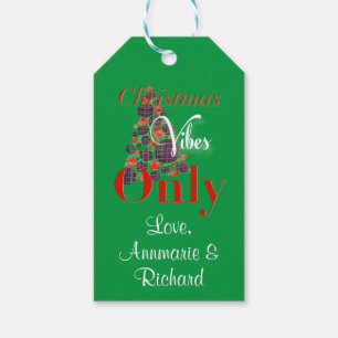 Weihnachtsmänner nur Abstrakter Roter Grüner Baum Geschenkanhänger