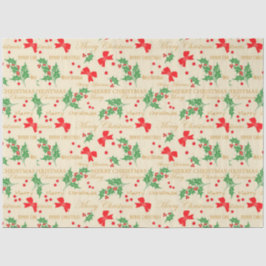 Weihnachtsmänner und Holly Seidenpapier