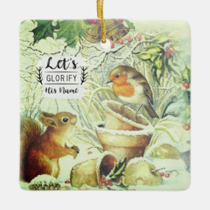 Weihnachtsmänner Woodland Tiere Inspiration Keramikornament