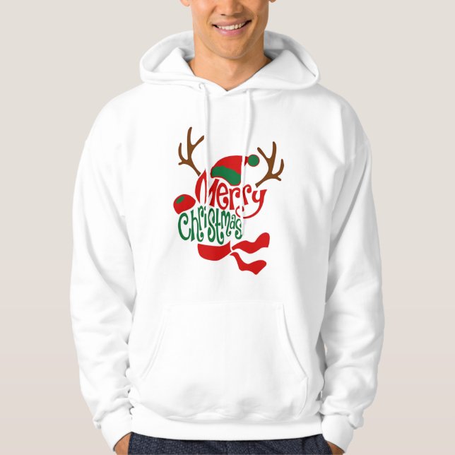 Weihnachtsmännerpulli Hoodie (Vorderseite)