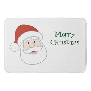 Weihnachtsmannillustration u. -text badematte