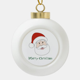 Weihnachtsmannillustration u. -text keramik Kugel-Ornament