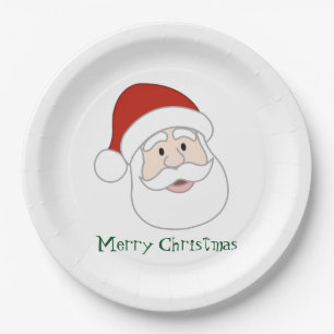 Weihnachtsmannillustration u. -text pappteller