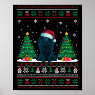 Weihnachtsmannmütze Afador Dog Weihnachtsbaum Leuc Poster