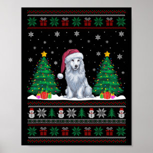 Weihnachtsmannmütze Akbash Hund Weihnachtsbaum Lic Poster