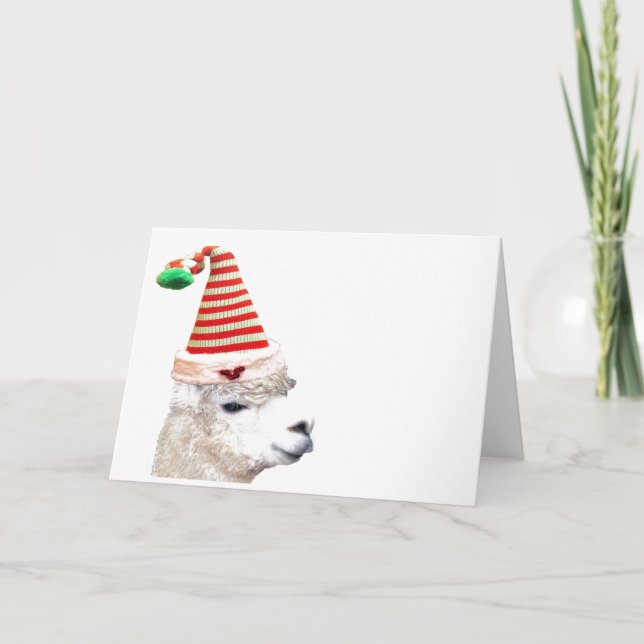 Weihnachtsmannmütze ALPACA CHRISTMAS GREETCARDS Dankeskarte (Vorderseite)