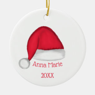 Weihnachtsmannmütze als Weihnachtsdekoration Keramik Ornament