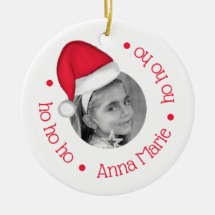 Weihnachtsmannmütze als Weihnachtsdekoration Keramik Ornament