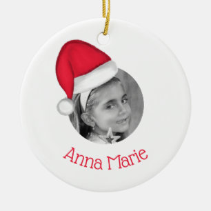 Weihnachtsmannmütze als Weihnachtsdekoration Keramik Ornament