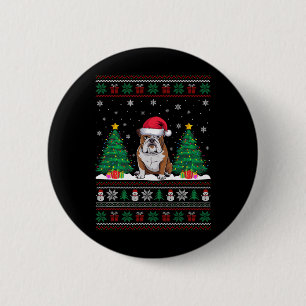 Weihnachtsmannmütze American Bulldog Xmas Tree Lig Button