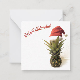 Weihnachtsmannmütze Ananas flache Note Card. Mitteilungskarte