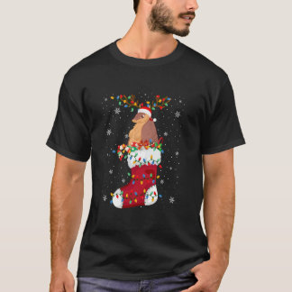 Weihnachtsmannmütze Armadillo Tier in Socken Xmas  T-Shirt