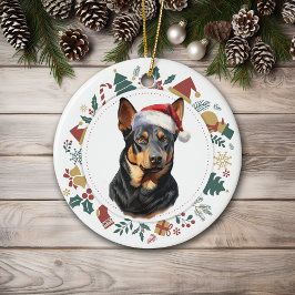 Weihnachtsmannmütze Australian Kelpie Dog Weihnach Keramik Ornament