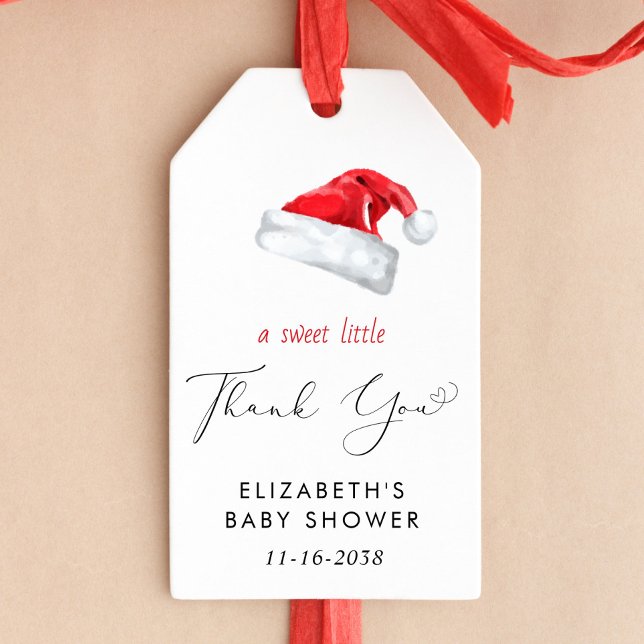 Weihnachtsmannmütze Baby Dusche Vielen Dank Geschenkanhänger (Von Creator hochgeladen)