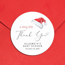 Weihnachtsmannmütze Baby Dusche Vielen Dank Runder Aufkleber