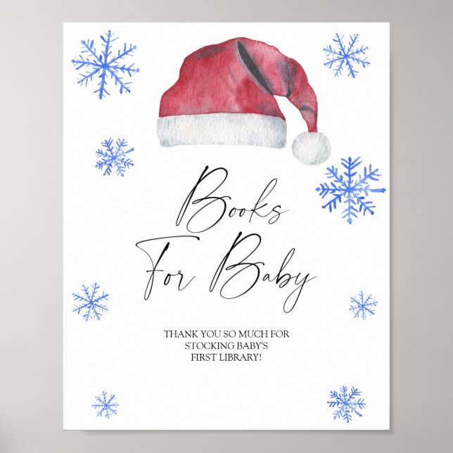Weihnachtsmannmütze - Babybücher Poster (Vorne)