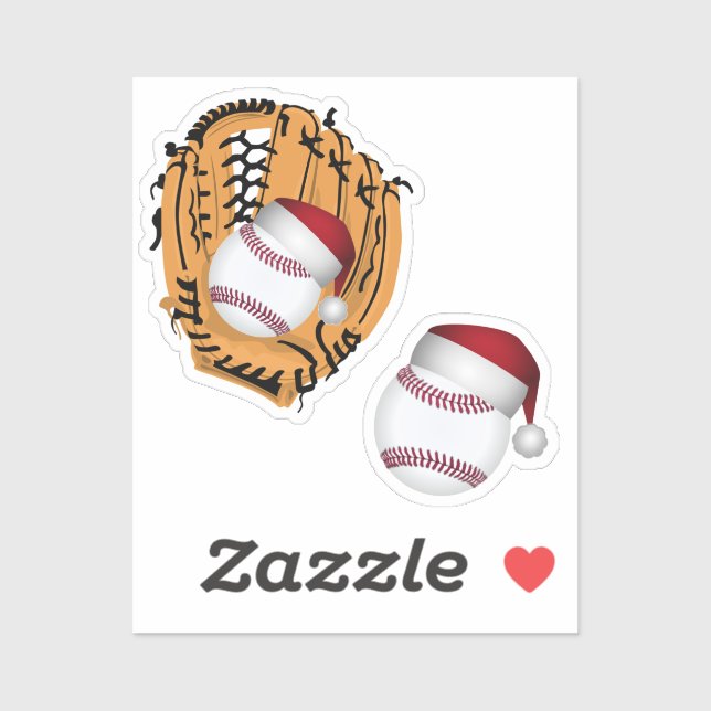 Weihnachtsmannmütze Baseball Weihnachten Aufkleber (Blatt)
