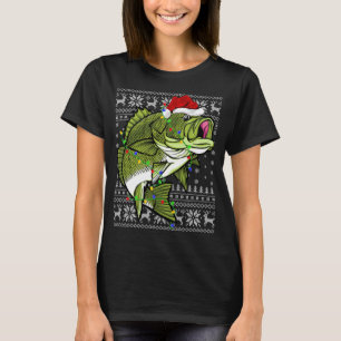 Weihnachtsmannmütze Bass Fish Xmas Lighting Ugly B T-Shirt