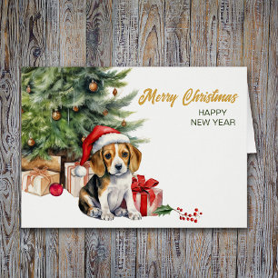 Weihnachtsmannmütze Beagle Hound Welpe Hund Weihna