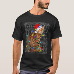 Weihnachtsmannmütze Bengalisch Cat Xmas Lighting U T-Shirt