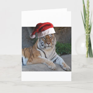 Weihnachtsmannmütze Bengalisch Tiger Feiertagskarte