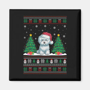 Weihnachtsmannmütze Bichon Frise Hund Xmas Tree Li Magnet