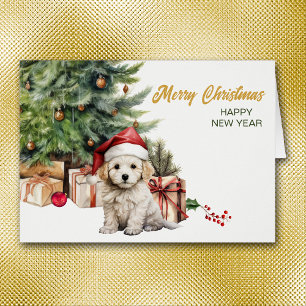 Weihnachtsmannmütze Bichon Frise Welpe Dog Weihnac