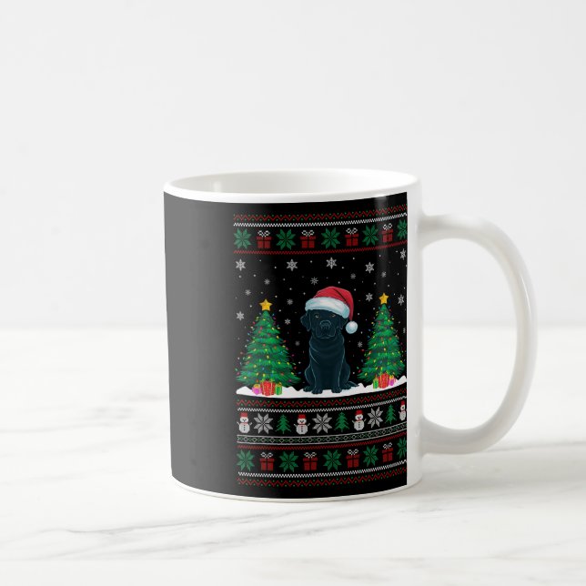 Weihnachtsmannmütze Black Labrador Hund Xmas Tree  Kaffeetasse (Rechts)