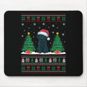 Weihnachtsmannmütze Black Labrador Hund Xmas Tree  Mousepad