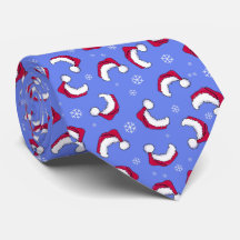 Weihnachtsmannmütze Blaue Weihnachts-Schlips