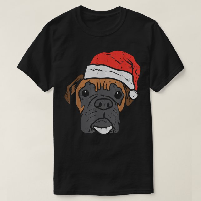 Weihnachtsmannmütze Boer Dog Weihnachts PJs Xmas D T-Shirt (Design vorne)