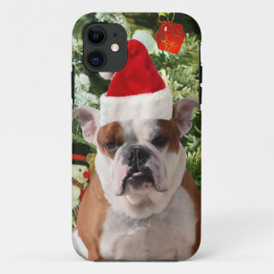 Weihnachtsmannmütze Bulldog Christmas Tree Snowman Case-Mate iPhone Hülle