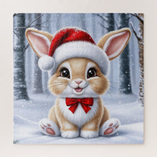 Weihnachtsmannmütze Bunny Puzzle