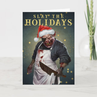 Weihnachtsmannmütze Butcher Pig Funny Horror Weihn Feiertagskarte