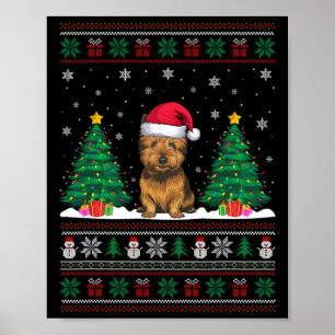 Weihnachtsmannmütze Cairn Terrier Dog Xmas Tree Li Poster